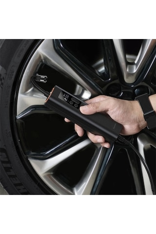 Didadodo Baseus Mini Dijital Lastik Şişirme Pompası, Siyah Led Işıklı, Hızlı Şarj