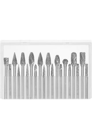 Hallow 1/8" Çift Kesim Karbür Döner Çapak Seti Şaft 20 Adet