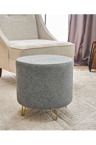 Favora Asmara Metal Ayaklı Puf - Gri Gri