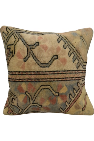 Zehra Abla Halı Vintage El Dokuma Dekoratif Halı Kırlent Yastık Kılıfı 6702 Çok Renkli