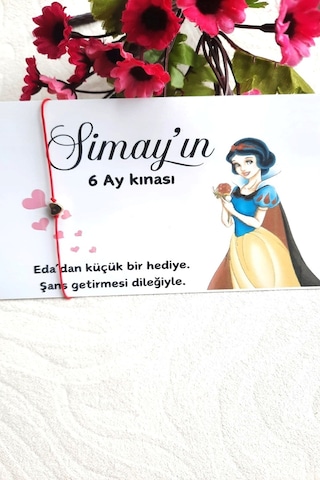 20 Adet Gold Kalpli Şans Bilekliği - Pamuk Prenses Kartlı Bebek H Çok Renkli