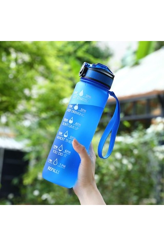 Su Şişesi Spor İçme Bardağı Plastik Su Bardağı 1000ml - Doğrudan Satış Mavi Ve Pembe Çok Renkli