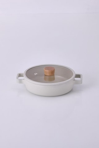 Neoflam Fika Cam Kapaklı Alüminyum Sahan 20cm Bej