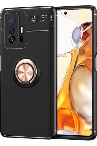 Xiaomi Mi 11t Pro 5g Kılıf Zore Ravel Silikon Kapak Siyah-Rose Gold
