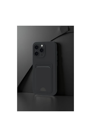 Apple iPhone Uyumlu 16 Pro Kılıf Kelvin Kartvizitli Silikon - Derin Mor