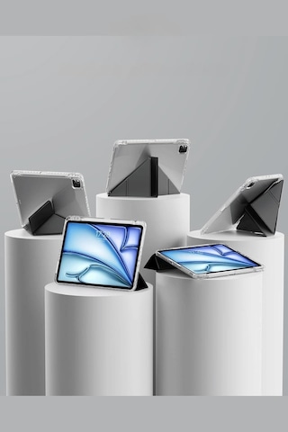 Apple Uyumlu iPad Air 13 İnç M3/m2 2025/2024 Katlanabilir Standlı Tablet Kılıf Kapaklı Kılıf