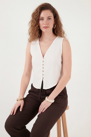 Lela Bayan Yelek 5866661 Ekru