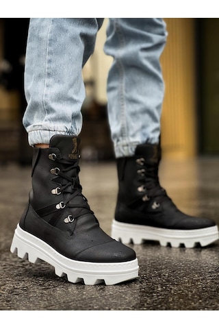 Knack Erkek Spor Bot B14 Siyah Beyaz Taban Siyah Beyaz Taban
