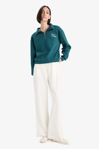 Defacto Regular Fit Yarım Fermuarlı Baskılı Kalın Sweatshirt F1067ax25augn1040 Yeşil