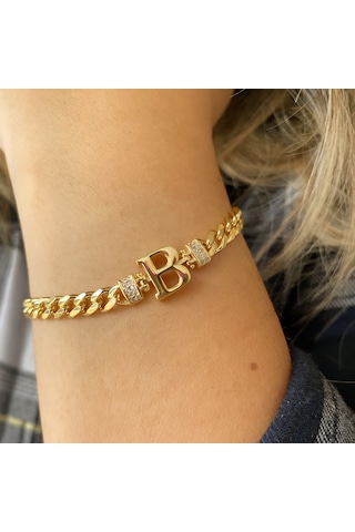 Simurg Jewellery Gümüş B Harfli Bileklik