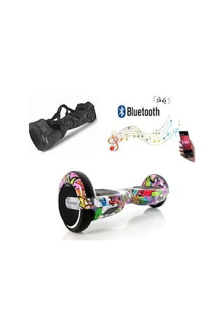 Citymate Elektrikli Kaykay Hoverboard Bluetooth Hoparlörlü 6.5 İnç Grafiti D04 +Çanta