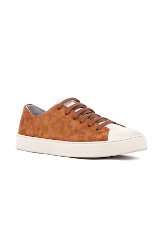 Shoetyle - Hakiki Süet Deri Taba Rengi Erkek Sneaker - 666-01-03 -1550