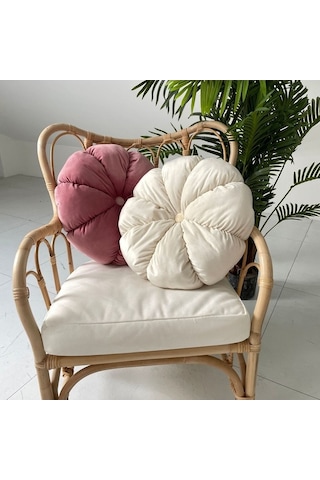 Fastbuy Kadife Kürdan Yastık - Ofis Sandalyesi, Pencere, Koltuk Desteği Pembe, 45x12cm Modern İç Dekor Yastık Diğer