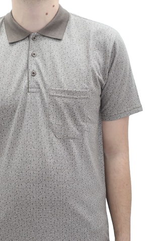 Santa Dmctekstil Erkek Jakarlı Desenli Klasik Kesim Rahat Kalıp Tek Cepli Polo Yaka T-shirt Kahverengi