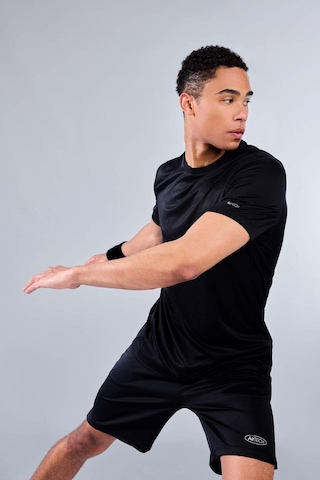 Defacto - Slim Fit Dar Kesim Bisiklet Yaka Çabuk Kuruyan Nefes Alabilen Esnek Kumaş Baskılı Sporcu Kısa Kollu Siyah