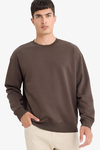 Defacto Relax Fit Bisiklet Yaka Kalın İçi Yumuşak Tüylü Basic Düz Sweatshirt T5139az25aubn581 Kahve