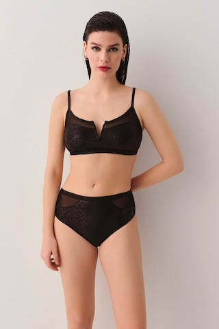 Suwen Sirius Tül Detaylı Bikini Alt Sb25750012012 Siyah