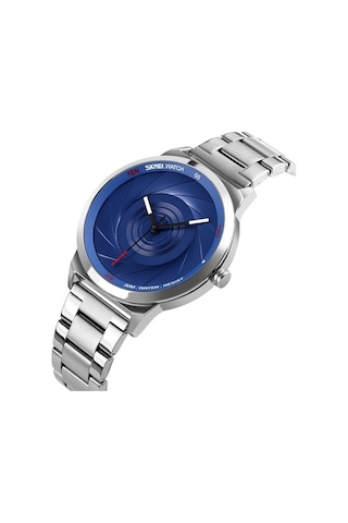 Novahub Skmei 9210 Moda Trend Erkek İş Kol Saati Basit Üç Boyutlu Yüzey Su Geçirmez Altın Kuvars İzle Adam Gümüş Mavi Çok Renkli, Gümüş Mavi Renkli, Pratik Tasarım Çok Renkli