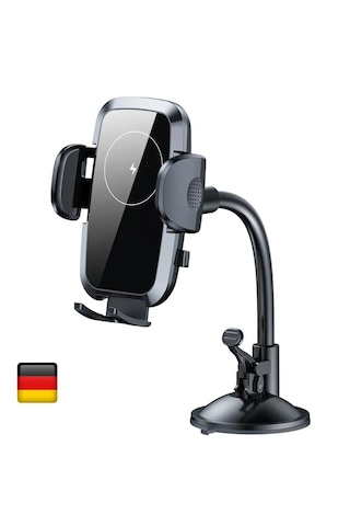 Kablosuz Şarjlı Vantuzlu Araç İçi Telefon Tutucu 15w -vakumlu