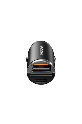 Rock H15 Metal 30w Pd Hızlı Araç Şarj Cihazı Siyah