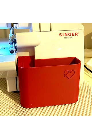 Singer Overlok Makinesi İçin Çöp Kutusu - Kırmızı