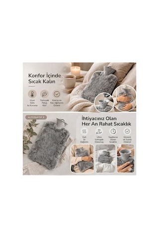 Sn-29909 Peluş Kılıflı Yumuşak Dokulu 30 Cm 2000 Ml Kapasiteli Sıcak Su Torbası Belirtilmemis