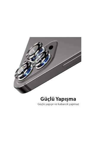Northcity Apple Uyumlu iPhone 13 Pro & Pro Max 3d Metal Çerçeveli Kamera Lens Koruyucu Çizilmelere Son