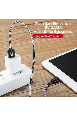 Dux Ducis K-One Cable Usb Lightning Şarj Kablosu 1 Metre Siyah