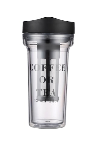 Tenfowee 420ml Sıcak Ve Soğuk İçecekler İçin Taşınabilir Çift Katlı Bpa'sız Soğuk Kahve Fincanı - Isı Yalıtımı, Damlacık Önleyici Kapağı Ve Kolay Temizlenebilir Geniş Açık Siyah