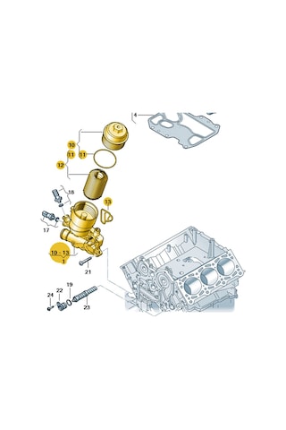 Audi A5 S.back 20-24 3.0tdi V6 Motor Yağ Filtre Kabı 059115389ak 1 Adet