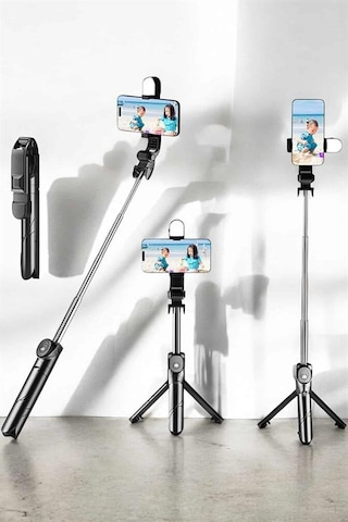Tripod Kablosuz Bluetooth Bağlantılı Selfie Çubuğu 360 Derece Dönebilen Tkdytgsrp0fa62bftdh
