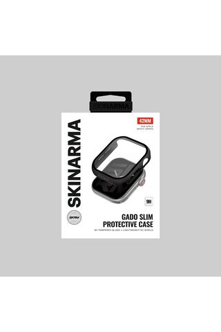 Watch 10 42mm Uyumlu Skinarma Gado Sert Silikon Kasa Ve Ekran Koruyucu Siyah