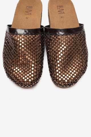 Luvi Shoes Montera Kahverengi Taşlı Kadın Terlik