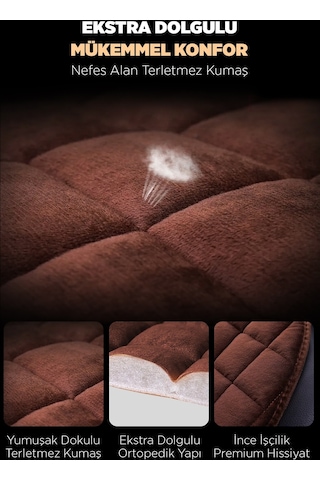 Premium Cepli Terletmez Ortopedik Oto Koltuk Minderi - 1 Adet - Siyah