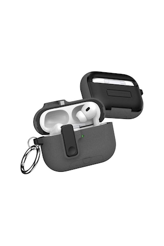 Ayrex Airpods Pro 3 İle Uyumlu Fabric Serisi Özel Kilitli Tasarım Ve Kumaş Yüzeyli Kılıf Darbelere Karşı Koruyuc