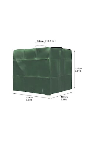 Xiyyadms 1000l Ibc Tankı Koruyucu Örtü - Dış Mekan Su Tankı İçin Isı Ve Su Geçirmez, Toz Engellici Poliester Kapak Yeşil, 120x100x116cm