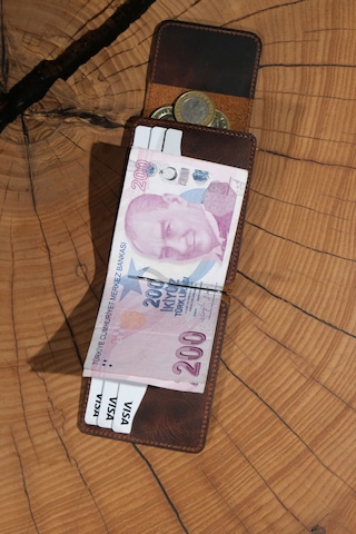 Lenax Leather Milano Hakiki Deri Cüzdan Kartlık Nakit Para Klipsli Bozuk Para Cepli Erkek Cüzdan Taba