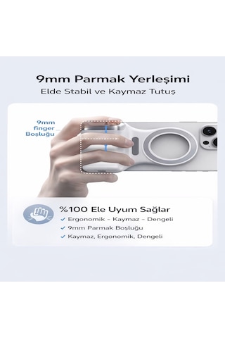 Magsafe Kamera Tutuş Aparatı Manyetik Telefon Tutucu 2 Kademeli Deklanşör Zoom Kontrol Bluetooth Uzaktan Kumandalı