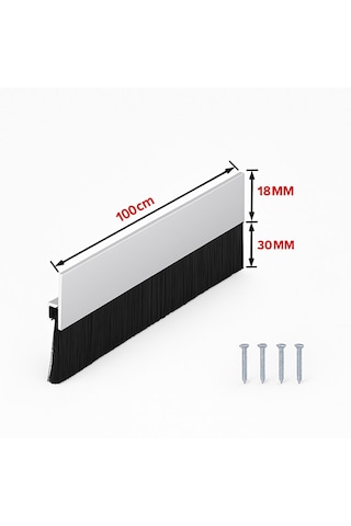 Ayrıntıshop Alüminyum Kapı Altı Fırça Fitil 100 Cm Kapı Altı Kıl Fırça Süpürgesi 3 Mm