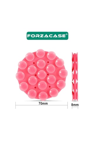 Forzacase Çift Taraflı Silikon Vakumlu Eller Serbest Cep Telefon Tutacağı Yuvarlak - Fc1108 Kahverengi