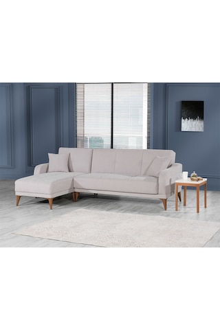 Kilim Mobilya Minimal Uzanmalı Köşe Takımı V1 (İkili Sağ Ünite + Uzanma Sol Ünite) Renk Beyaz