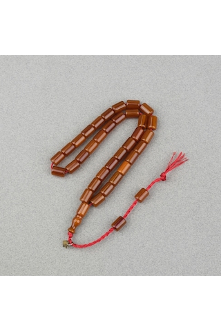 Omari Sıkma Kehribar Yumuşak Kesme Kesim Sistemli 7.5x10.5mm Tesbih