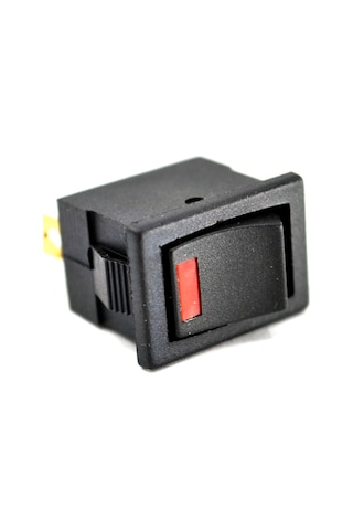 12v Oto Elektrik Anahtarı Kırmızı Ledli Siyah Dikdörtgen 1-0
