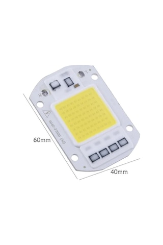 Mlsemfaelektronik-Beyaz 220V Projektör Cob Led 50W Driver Çipli
