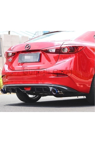 Mazda 3 Uyumlu Çift Çıkış Difüzör Parlak Siyah Difizör Plastik 2014 2015 2016 2017 2018 2019