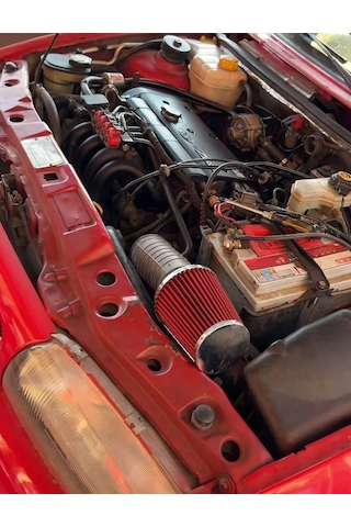 Ford Escort Uyumlu Spor Açık Hava Filtresi Krom Başlı Kırmızı Renk