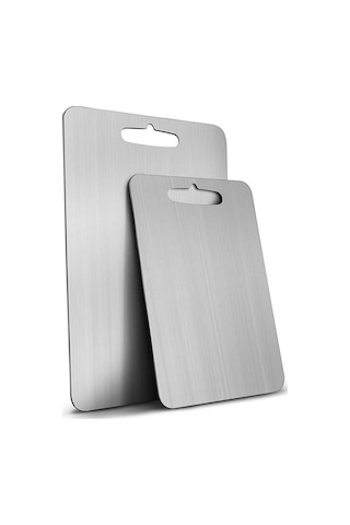 Novahub 1 Adet 39x28cm Paslanmaz Çelik Kesme Tahtası - Mutfak Aracı - Doğrama Tahtası - Ev Kullanımı İçin Diğer