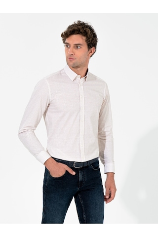Cacharel Bej Slim Fit Uzun Kollu Gömlek 15469610
