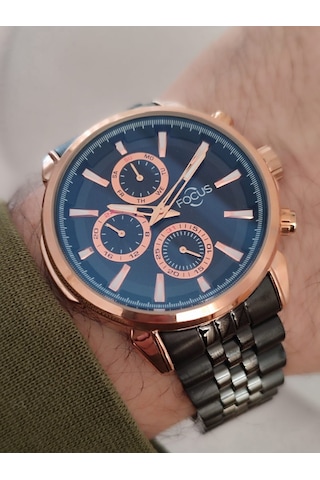 Focus Erkek Kol Saati Fonksiyonlu Takvimli Çelik Kordonlu 2087