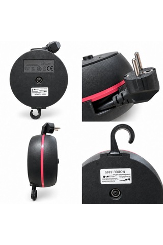 Akım Korumalı Makaralı Priz 2 Metre Kablo 3x Usb Çıkışı 1x Typ-c 3x Priz Açma Kapama Düğmesi 100-250v Ev Ofis